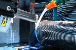 metal band saw pipe cutting in melbourne
