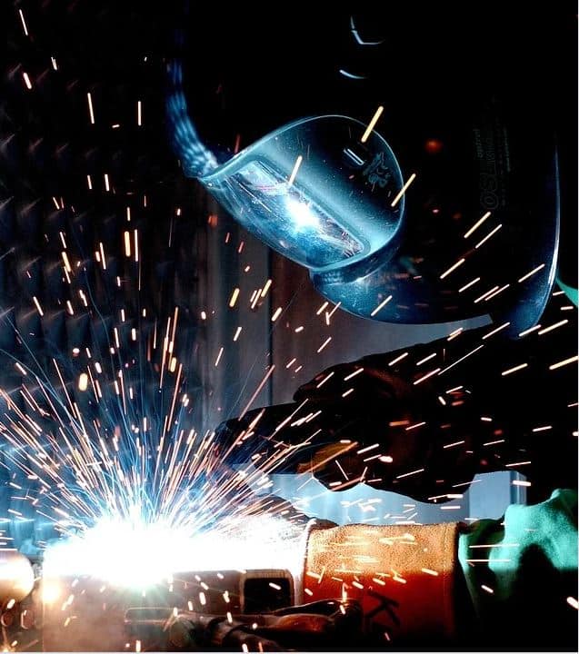 Man in welding gear