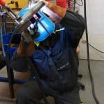 welder using safety gears