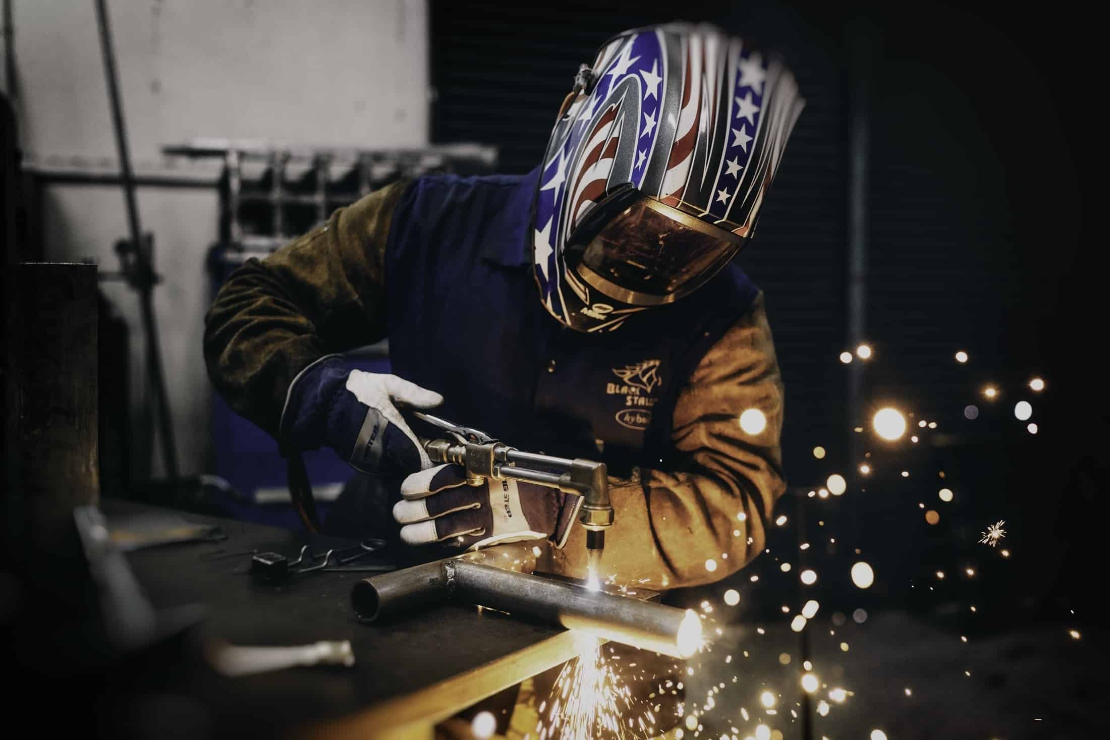 a welder working on metals